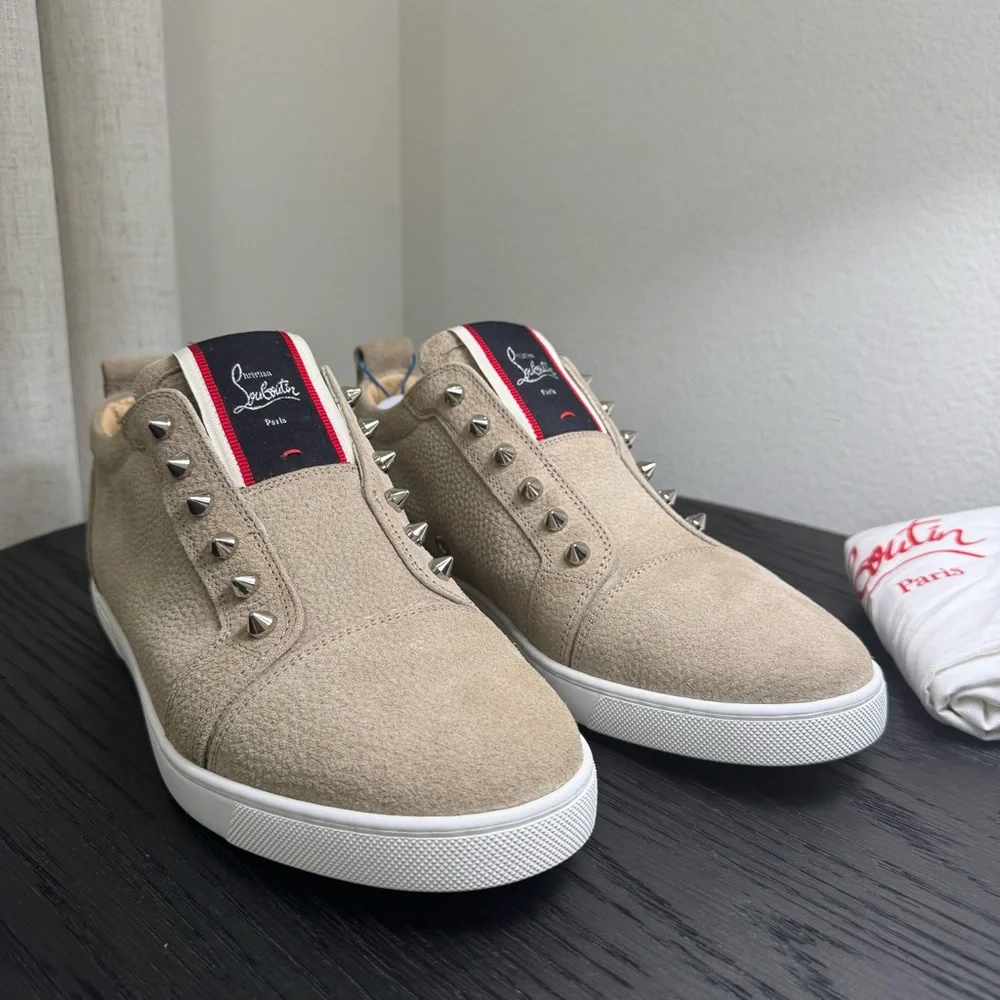 Christian Louboutin F.A.V Fique A Vontade Sneaker Tan 42 - Picture 4 of 10